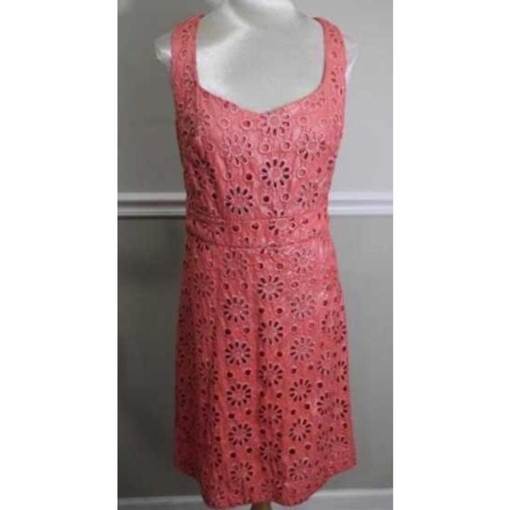 Maeve Anthropologie Coralshine Dress Eyelet $158 Coral Pink Sz 2 Party Festival